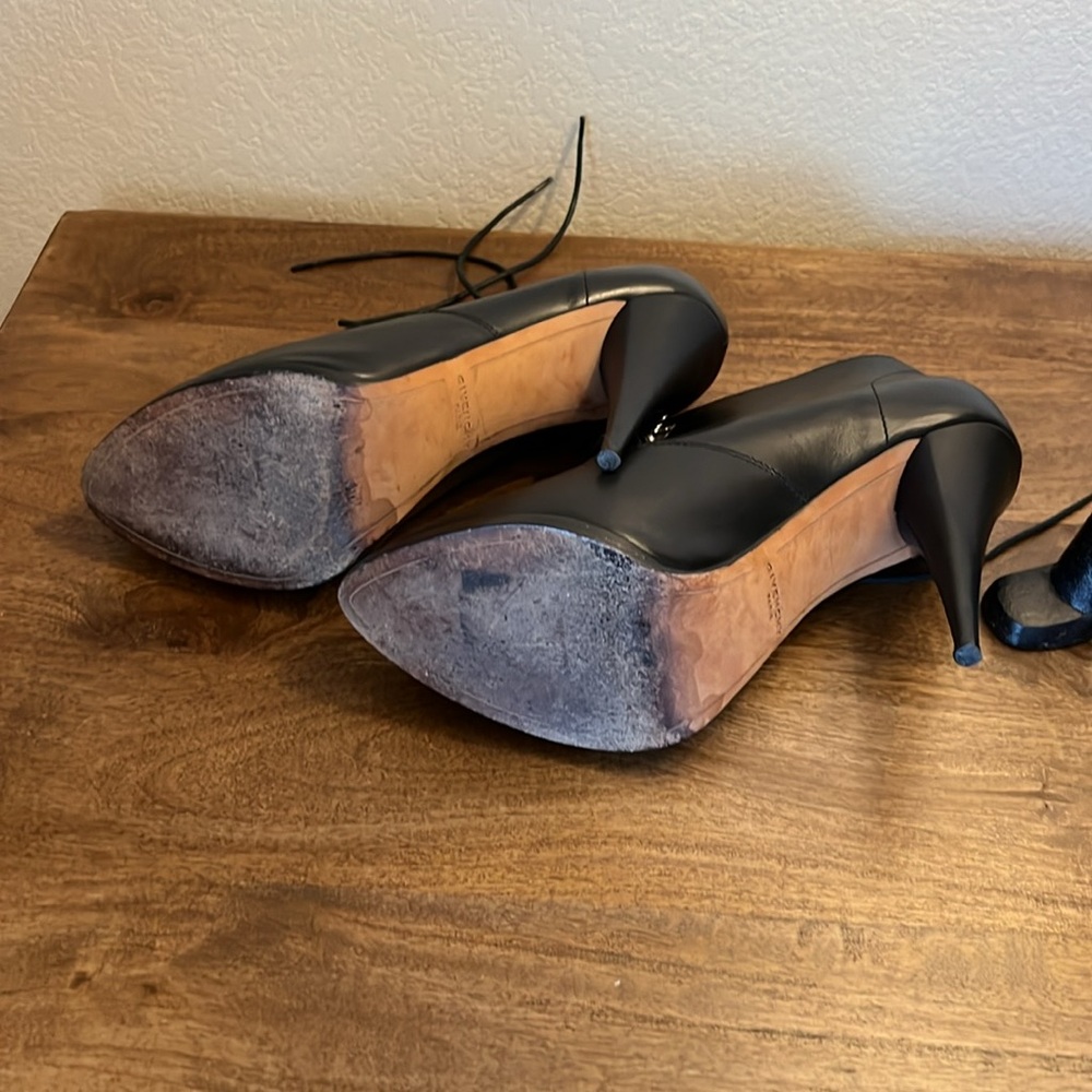 Authentic Givenchy Black Leather Laced Booties - image 7